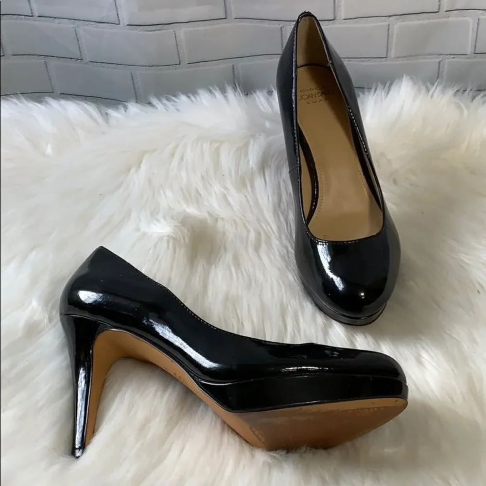 Circa Joan & David Luxe Black‎ Patent Platforms